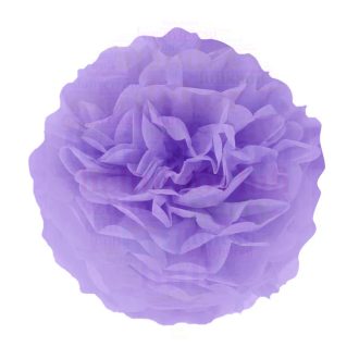 Lila bolyhos függő pompon dekoráció - 35 cm