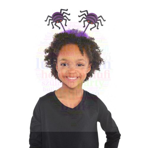 Lila Fekete Pókos Fejdísz Halloween-ra