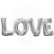 Ezüst LOVE levegős fólia lufi 63 cm x 22 cm