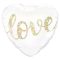 Love Feliratú Glitter Gold Szív Fólia Lufi