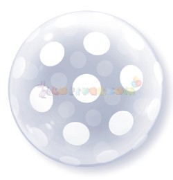 Pöttyös - Big Polka Dots All Around Deco Bubble Léggömb, 56 cm-es