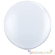 91 cm-es latex Qualatex party léggömb - fehér