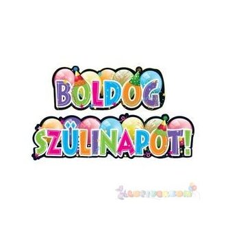 Boldog szülinapot feliratú mintás banner - 148 cm-es