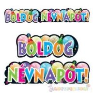 Boldog névnapot feliratú mintás banner - 148 cm-es