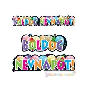 Boldog névnapot feliratú mintás banner - 148 cm-es
