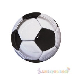 3-D Soccer - Focis Party Tányér - 23 cm, 8 db-os