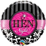 Hen night damaszt fólia léggömb lánybúcsúra - 45 cm