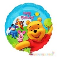 45 cm-es Micimackó és barátai szülinapos fólia lufi