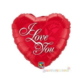 45 cm-es I Love You feliratos, szeremes fólia lufi 489