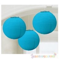 Kék Színű Party Gömb Lampion - 24 cm, 3 db-os