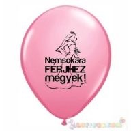   28 cm-es Nemsokára Férjhez Megyek feliratos Léggömb darabra lánybúcsúra -pink