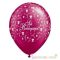 28 cm-es latex Qualatex Sok Boldogságot Pearl Burgundy Esküvői Léggömb darabra