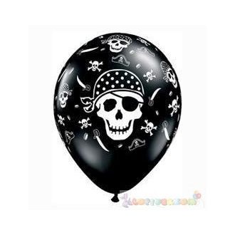   28 cm-es Pirate Skull Koponyás Kalózos Onyx Black Lufi darabra 