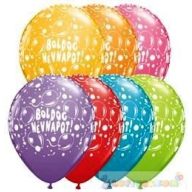 28 cm-es Qualatex nyomott mintás Lufi darabra névnapra