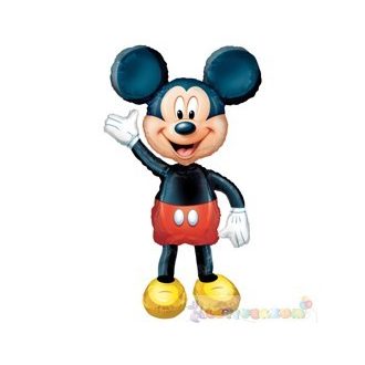 Sétáló Mickey Mouse fólia lufi - 132 cm