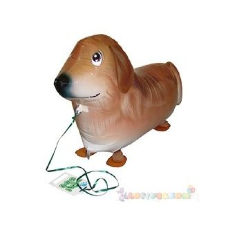 Sétáló Golden Retriver fólia lufi - 50 cm