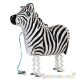 Sétáló zebra fólia lufi - 64 cm