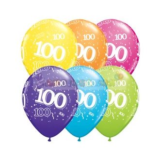   28 cm-es 100-as számmal printelt Születésnapi számos Léggömb Darabra