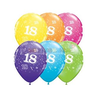   28 cm-es 18-as számmal printelt Születésnapi számos Léggömb Darabra
