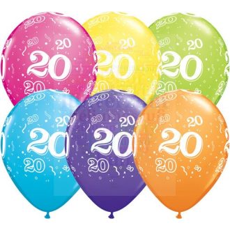   28 cm-es 20-as számmal printelt Születésnapi számos Léggömb Darabra