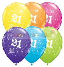 28 cm-es 21-es számmal printelt Születésnapi számos Léggömb Darabra