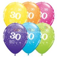   28 cm-es 30-as számmal printelt Születésnapi számos Léggömb Darabra