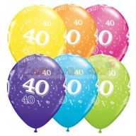   28 cm-es 40-es számmal printelt Születésnapi számos Léggömb  darabra