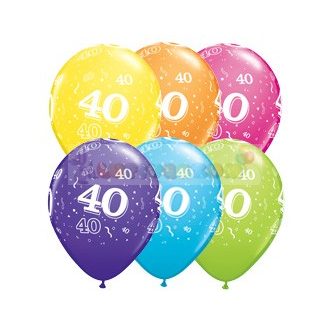   28 cm-es 40-es számmal printelt Születésnapi számos Léggömb  darabra