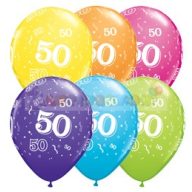   28 cm-es 50-es számmal printelt Születésnapi számos Léggömb  darabra