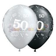  28 cm-es 50-es számmal printelt Születésnapi számos Léggömb  darabra
