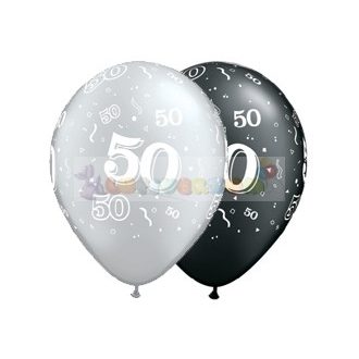   28 cm-es 50-es számmal printelt Születésnapi számos Léggömb  darabra