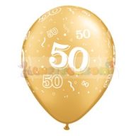   28 cm-es 50-es számmal printelt Születésnapi számos Léggömb  darabra arany