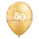 28 cm-es 50-es számmal printelt Születésnapi számos Léggömb  darabra arany
