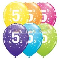   28 cm-es 5-ös számmal printelt Születésnapi számos Léggömb  darabra
