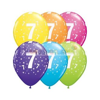   28 cm-es 7-es számmal printelt Születésnapi számos Léggömb  darabra