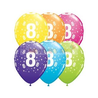   28 cm-es 8-as számmal printelt Születésnapi számos Léggömb  darabra