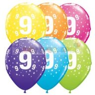   28 cm-es 9-es számmal printelt Születésnapi számos Léggömb  darabra