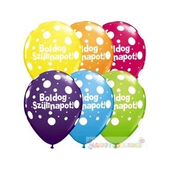   40 cm-es Birthday Big Polka Dots Pöttyös Születésnapi Léggömb Darabra