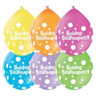   28 cm-es Boldog Szülinapot Levegős Lufi - Neck Up (6 db/csomag)