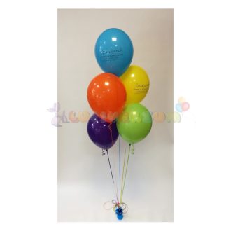Héliumos léggömb csokor súlyra kötve - 5 db-os