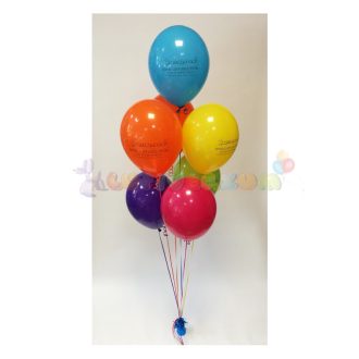 Héliumos léggömb csokor súlyra kötve - 7 db-os