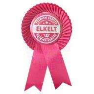   Magenta Szalagos Rózsaszín-Fehér Elkelt Feliratú Kitűző Lánybúcsúra