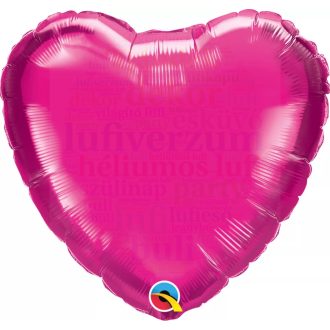 Magenta Szív Fólia Léggömb 45 cm (qualatex)