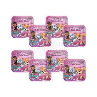 Paw Patrol Pink Parti Papír Tányér - 23 cm, 8 db-os