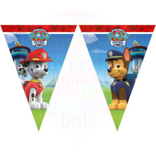 Mancs Őrjárat - Paw Patrol Pink Parti Zászlófüzér - 25 cm x 230 cm