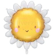 Mosolygós margaréta virág fólia lufi - 71 cm