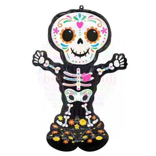 Mexikói Csontváz Airloonz Fólia Lufi Halloween-re