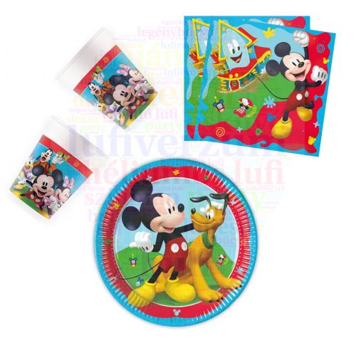 Disney Mickey Rock the House party szett 36 db-os 23 cm-es tányérral