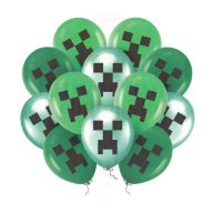 Minecraft mintás gumi lufi 30 cm-es, 12 db/csomag