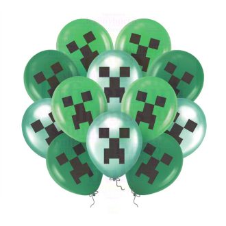 Minecraft mintás gumi lufi 30 cm-es, 12 db/csomag